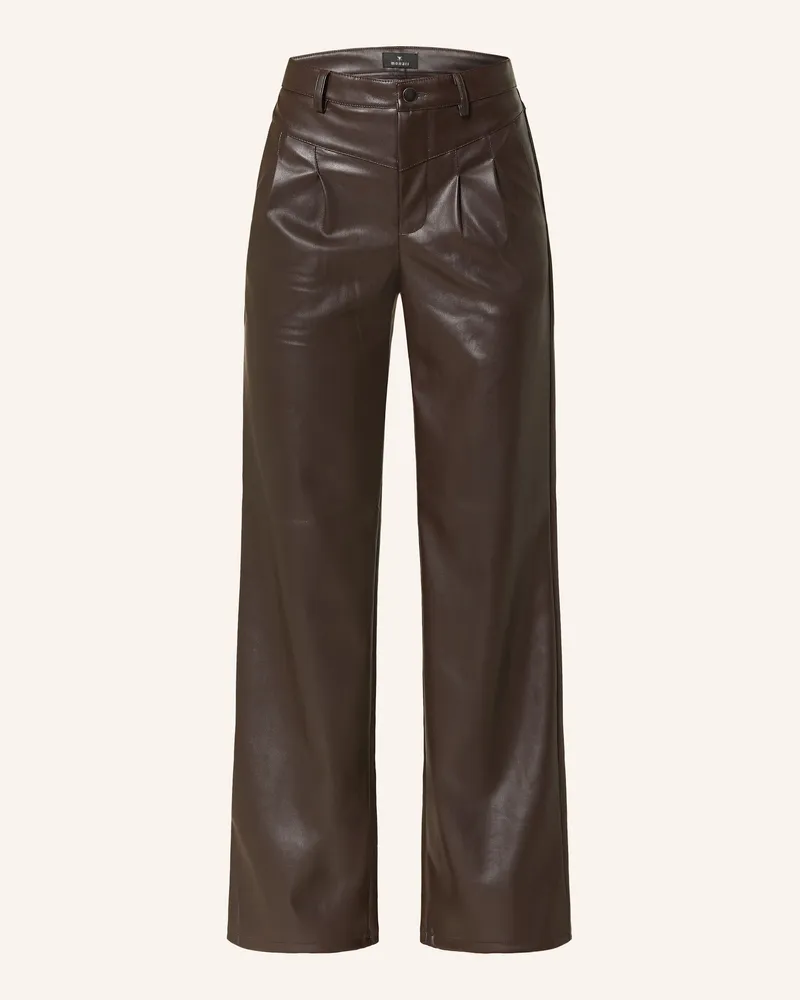 monari Hose In Lederoptik braun Dunkelbraun