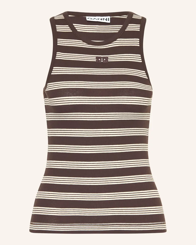 Ganni Top braun Dunkelbraun