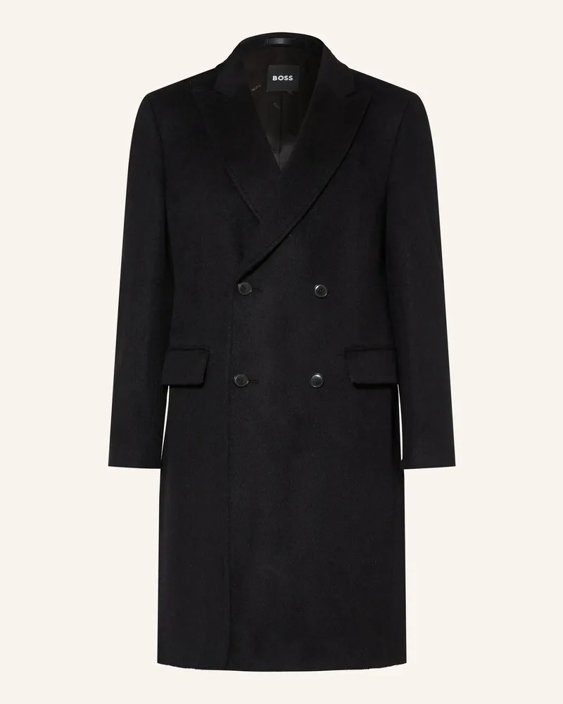 HUGO BOSS Mantel Hyde Mit Alpaka schwarz Schwarz