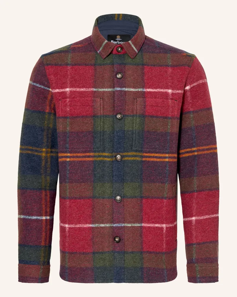 Barbour Flanell-Overshirt Woodlane rot Dunkelrot