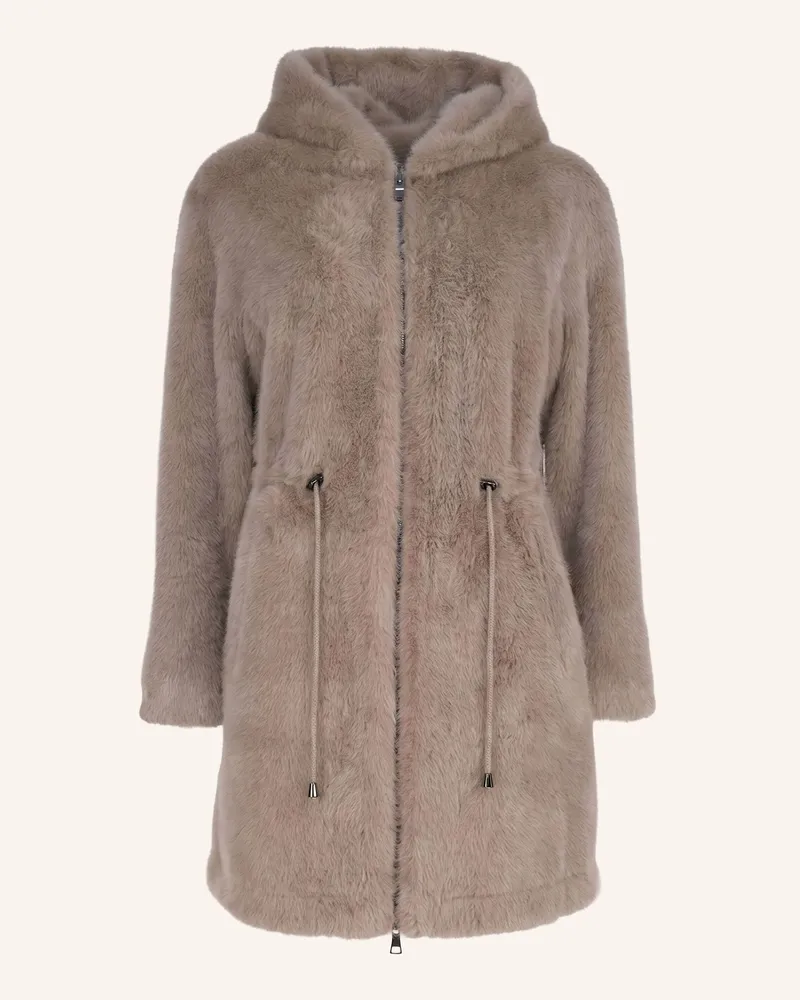 Blonde No. 8 Kunstfell-Mantel Laura beige Taupe
