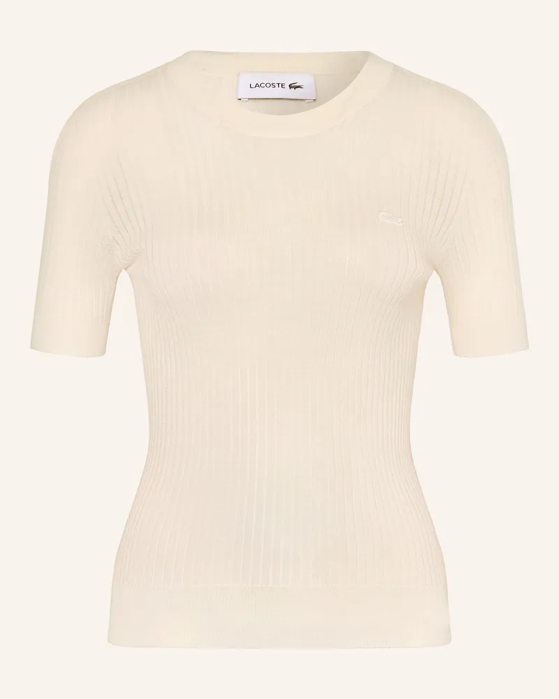 Lacoste Strickshirt aus Merinowolle Ecru