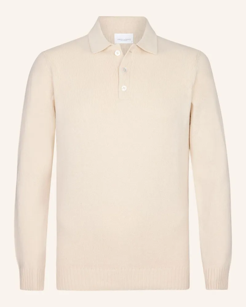 Profuomo Polo Langarm Weiss