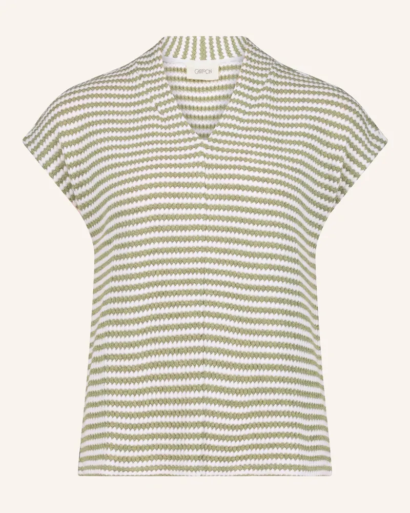 Cartoon Strickshirt gruen Creme