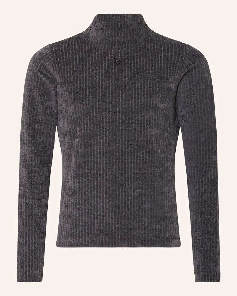 Dolce & Gabbana Longsleeve aus Nicki Dunkelgrau