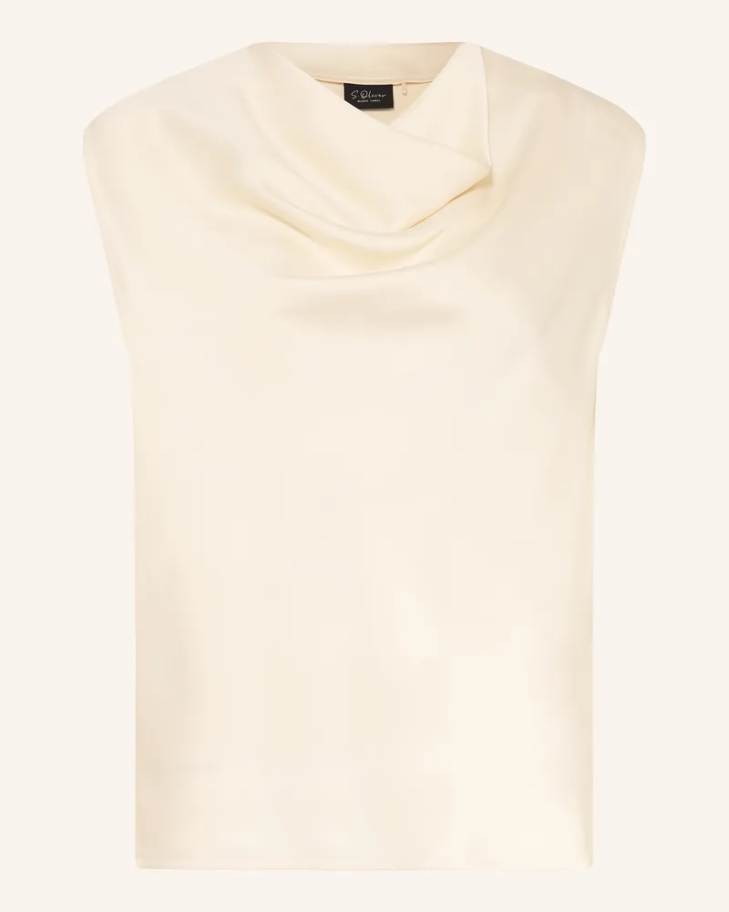 S.Oliver Blusentop aus Satin Ecru