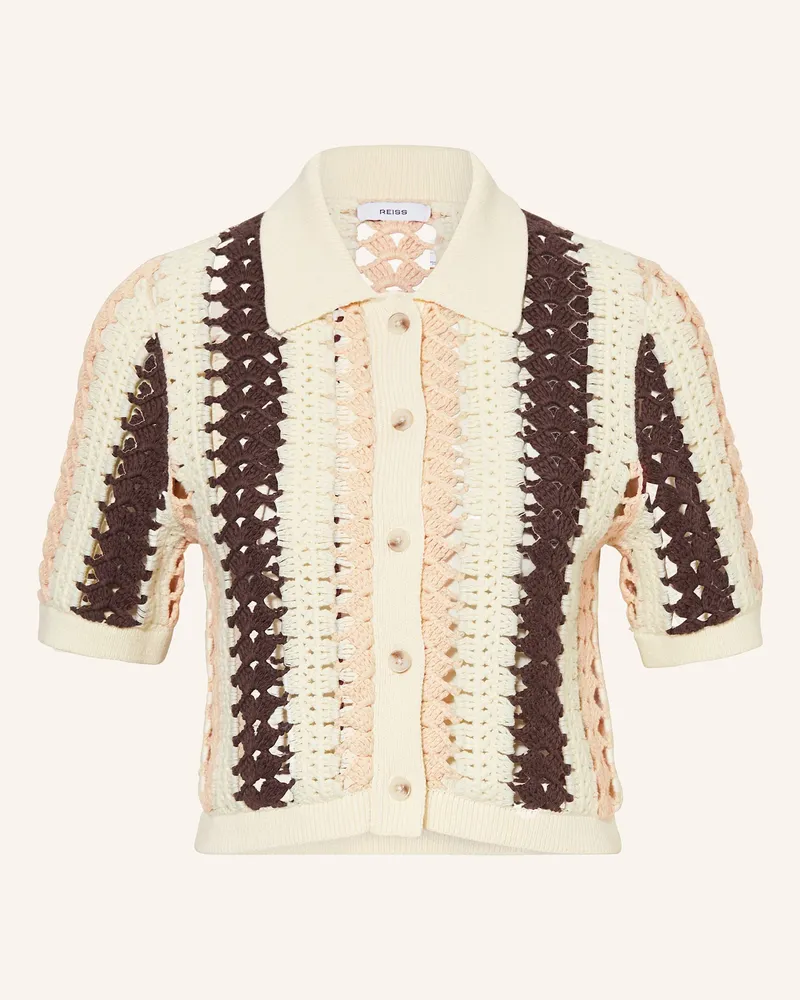 Reiss Cropped-Häkelbluse RONI Creme