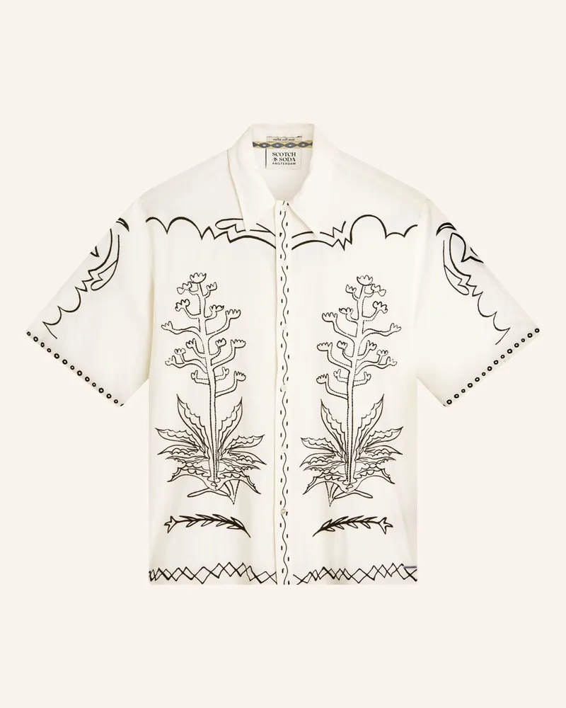 Scotch&Soda Kurzarm-Hemd Comfort Fit beige Weiss