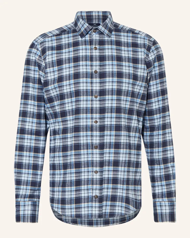 Strokesman's Flanellhemd Regular Fit Dunkelblau