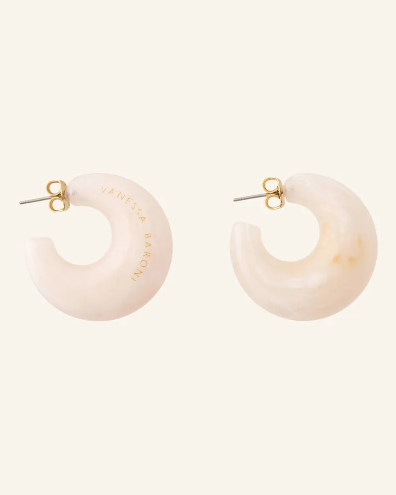Vanessa Baroni Creolen MOON EARRING LATTE MARBLE by GLAMBOU Gold