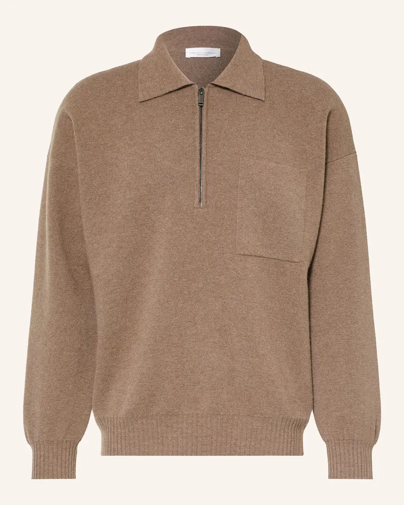 Roberto Collina Strick-Poloshirt Aus Merinowolle braun Hellbraun