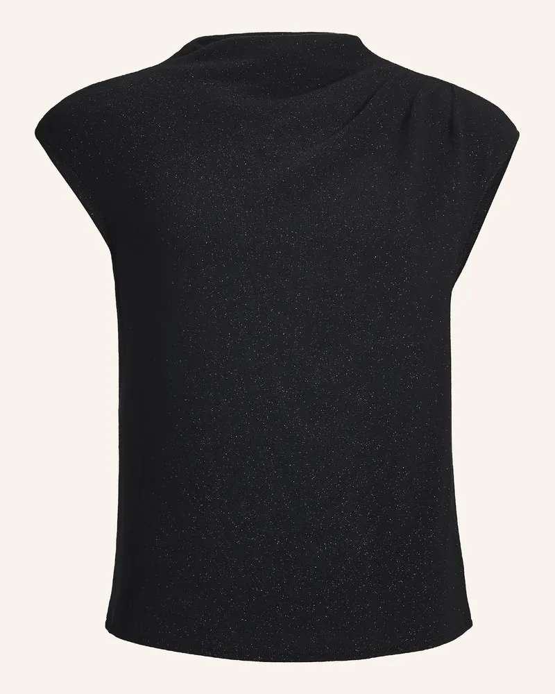 Swing Stricktop Mit Glitzergarn schwarz Schwarz