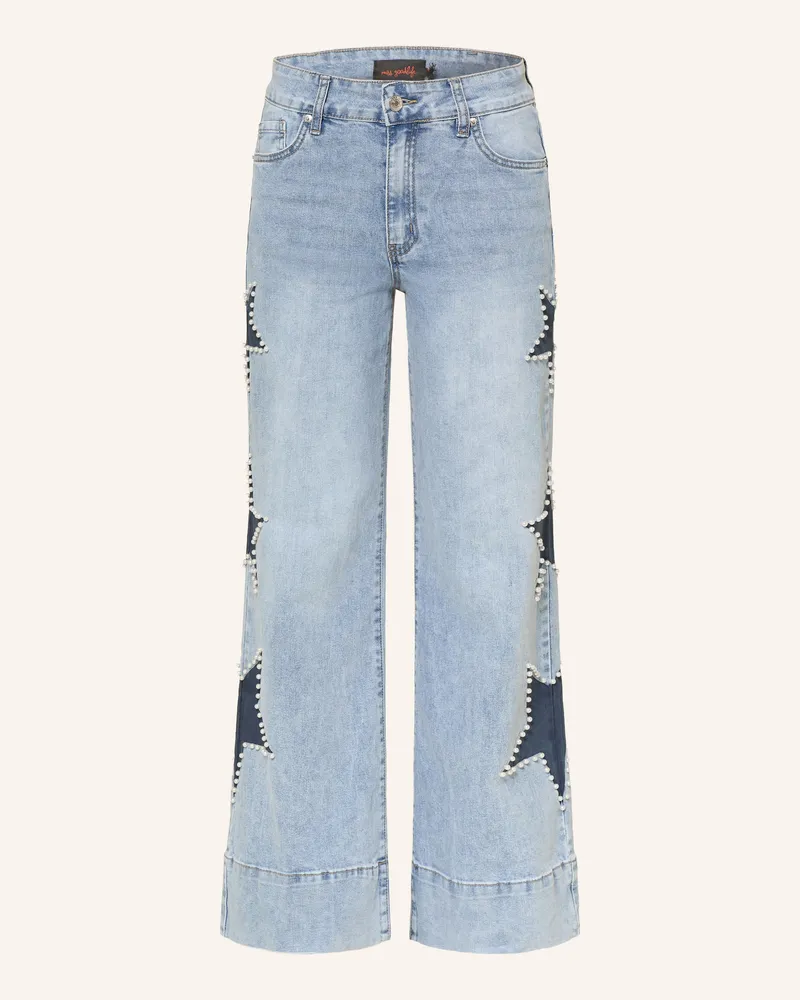 Miss Goodlife Flared Jeans Mit Schmuckperlen blau 24