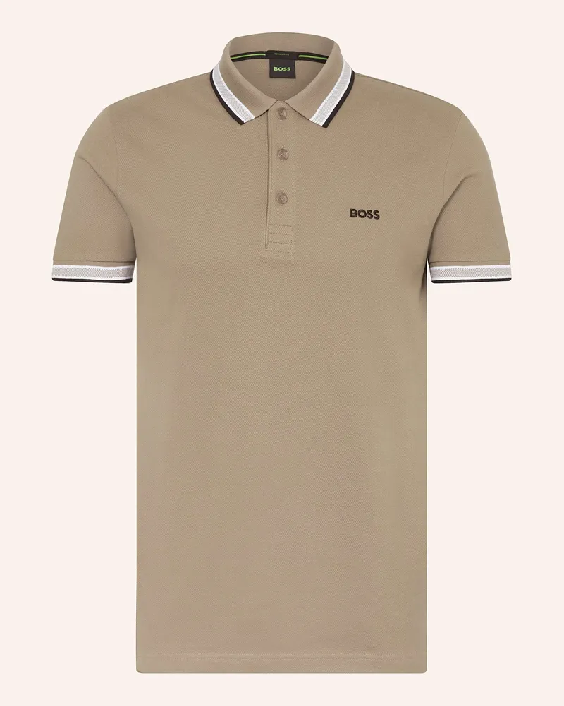 HUGO BOSS Piqué-Poloshirt PADDY CURVED Regular Fit Khaki