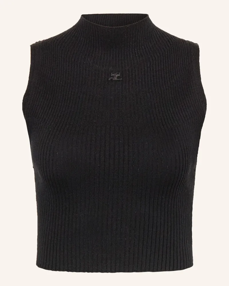 Courrèges Cropped-Top Schwarz