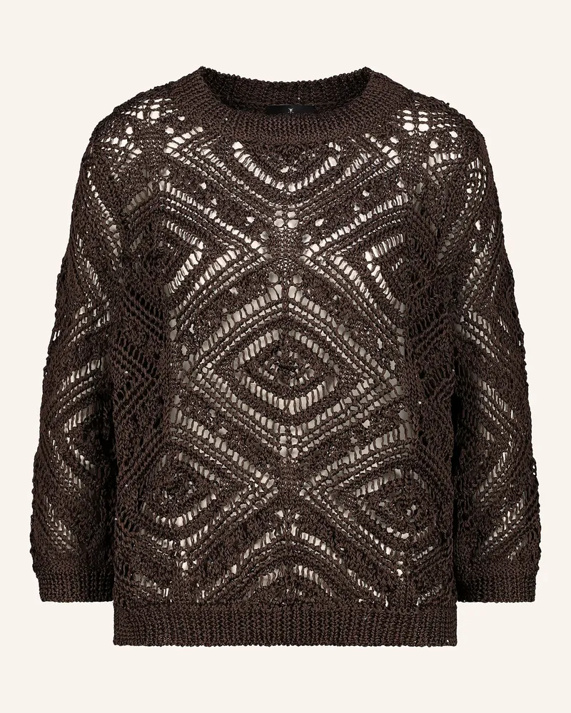 monari Pullover Mit Pailletten braun Dunkelbraun