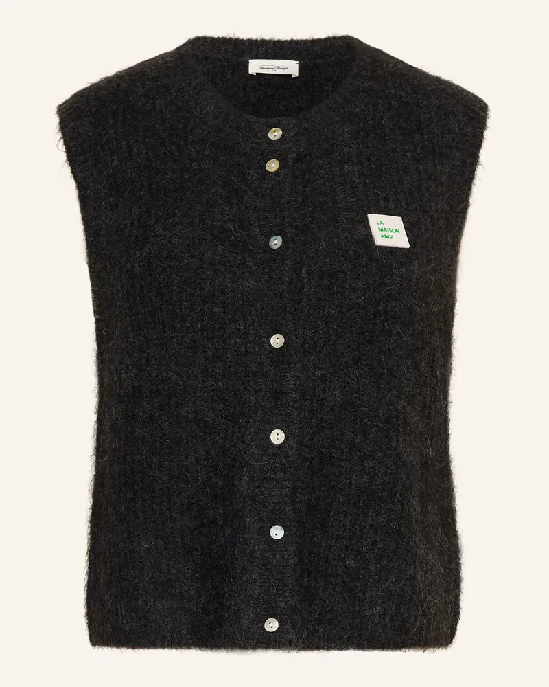 American Vintage Strickweste East Mit Alpaka grau Dunkelgrau