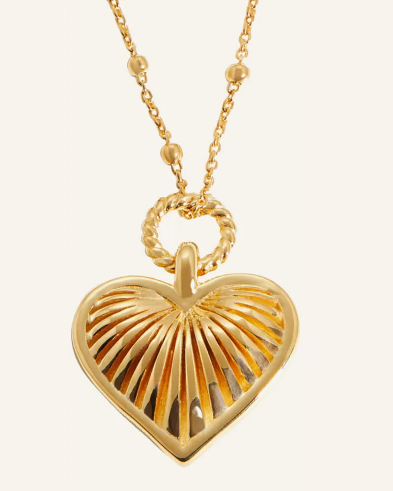Missoma Halskette Ridge Heart Necklace By Glambou gold Gold