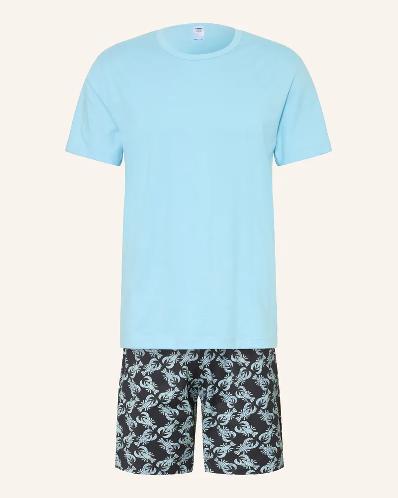 Calida Shorty-Schlafanzug RELAX IMPRINT Hellblau