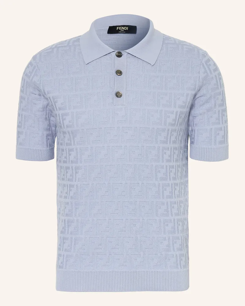 Fendi Strick-Poloshirt blau Hellblau