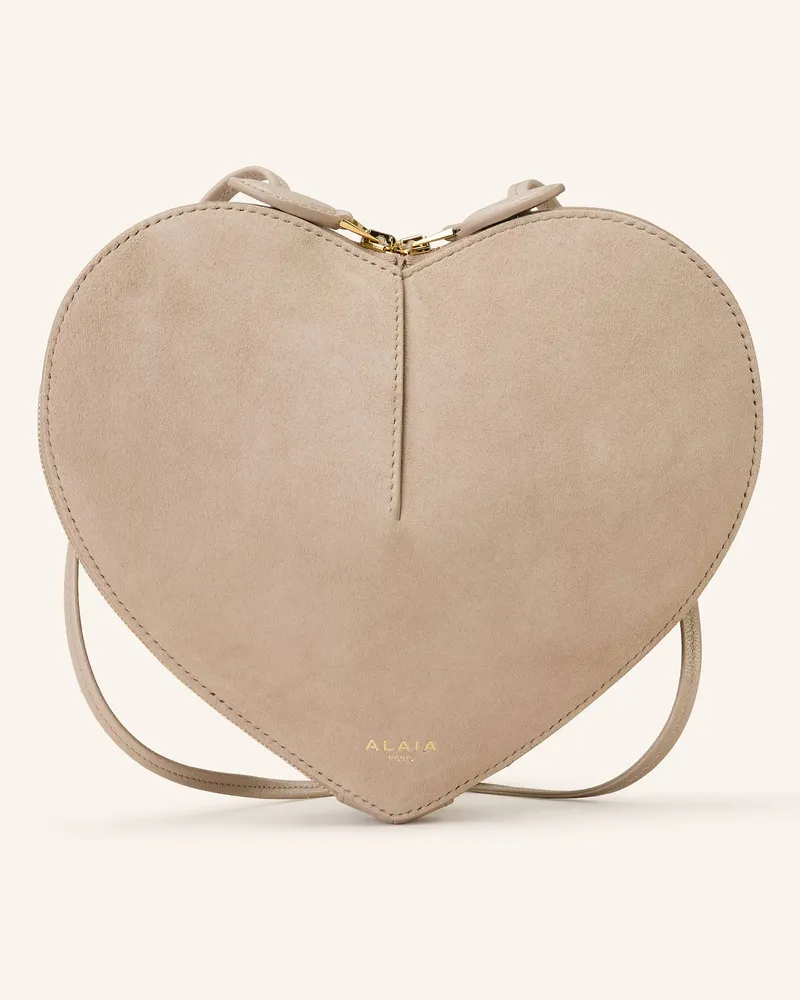 Alaïa Umhängetasche Le Coeur beige Beige