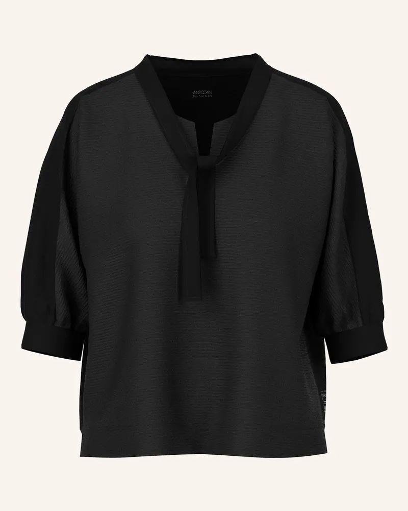 Marc Cain Blusenshirt mit Schluppe und 3/4-Arm Schwarz