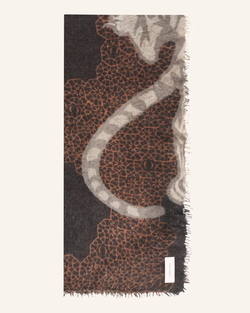 Puschoen Cashmere-Schal BENGAL TIGER Schwarz
