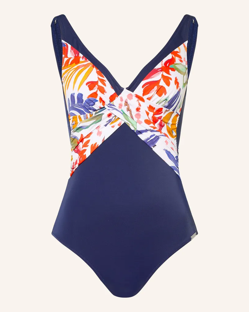 Charmline Badeanzug Painted Leaves blau Dunkelblau
