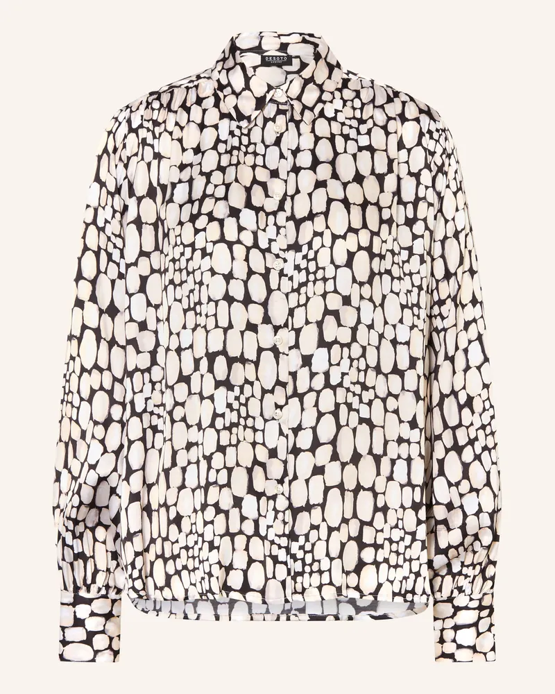 DESOTO Hemdbluse Lena Aus Satin schwarz Weiss