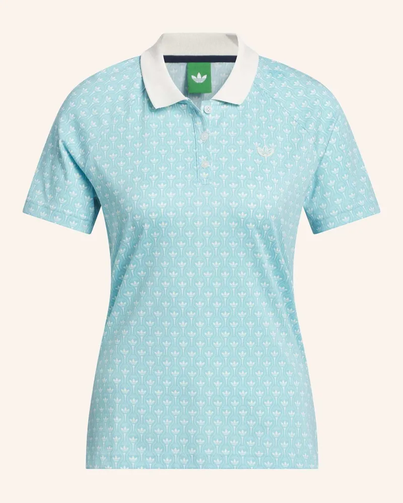 adidas Originals All Over Trefoil Poloshirt blau Weiss