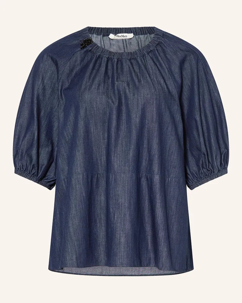Max Mara Blusenshirt TALIA in Jeansoptik mit 3/4-Arm Dunkelblau
