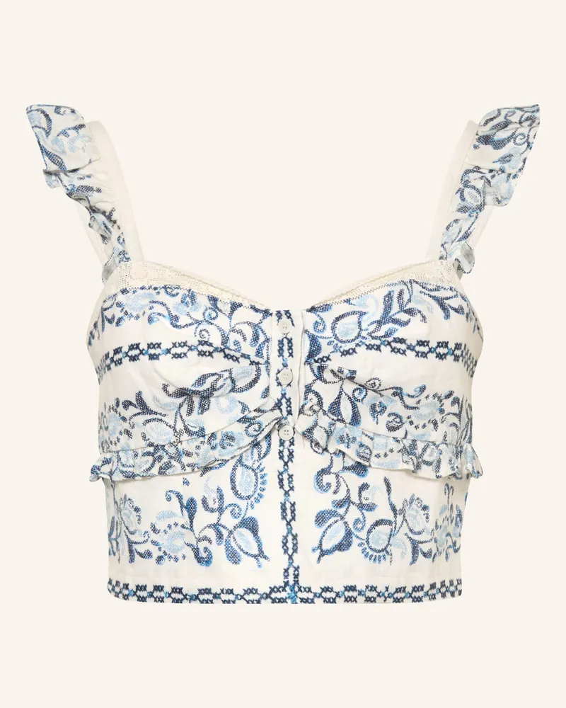 Claudie Pierlot Leinentop Mit Rüschen weiss Weiss