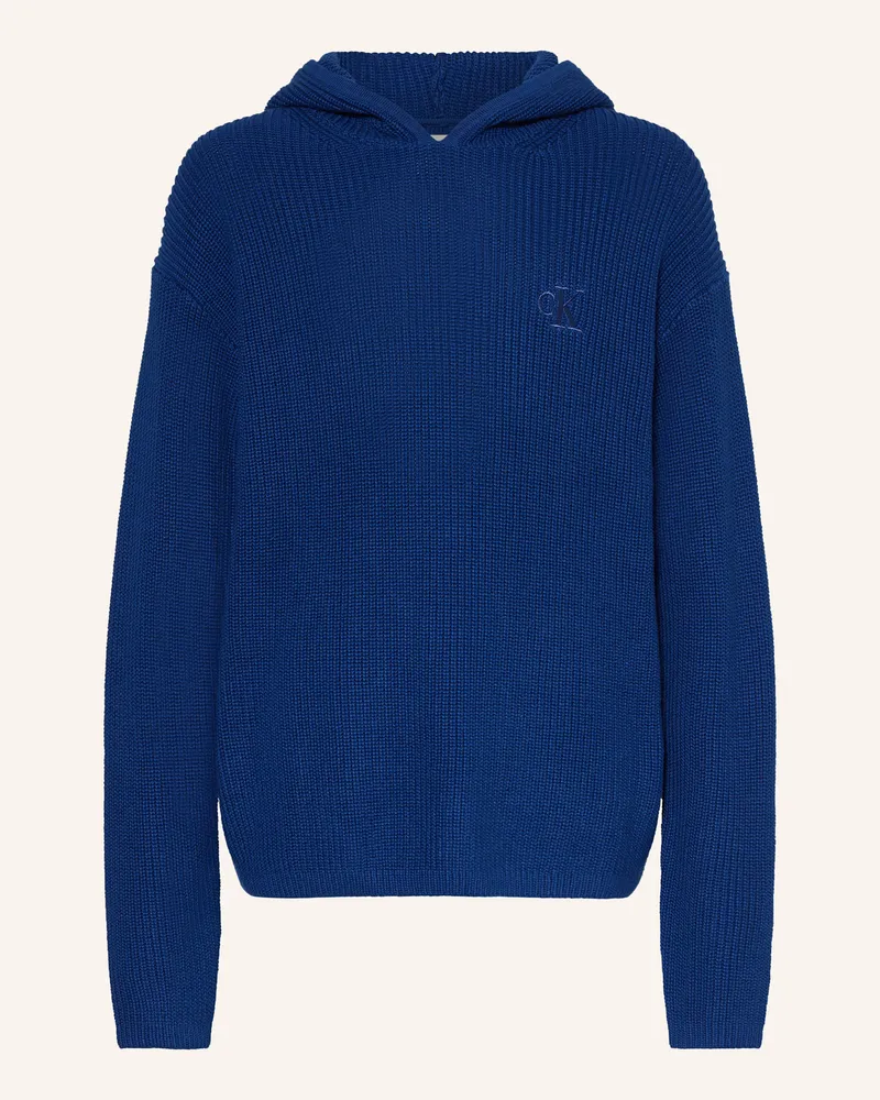 Calvin Klein Strick-Hoodie blau Blau