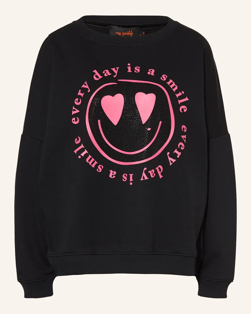 Miss Goodlife Sweatshirt Mit Schmucksteinen schwarz Schwarz