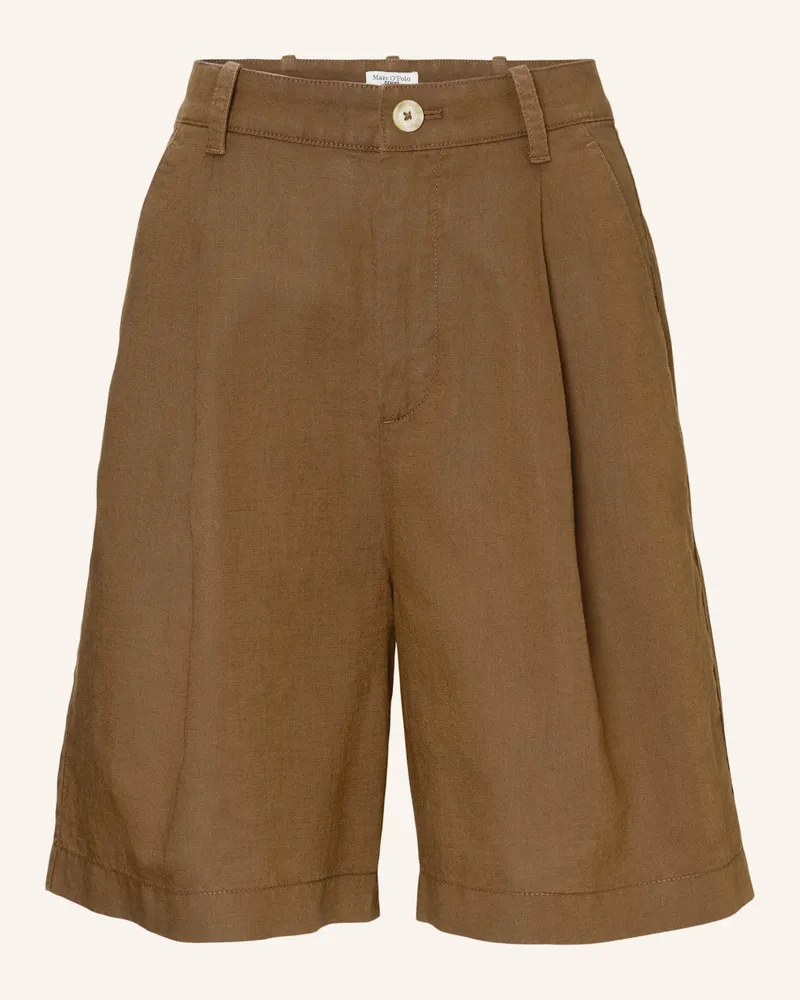 Marc O'Polo Bundfalten-Shorts braun Braun
