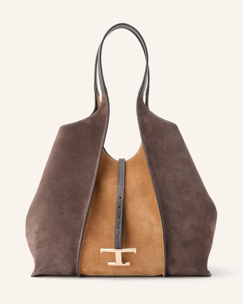 TOD'S Shopper T Timeless Mit Pouch braun Dunkelbraun