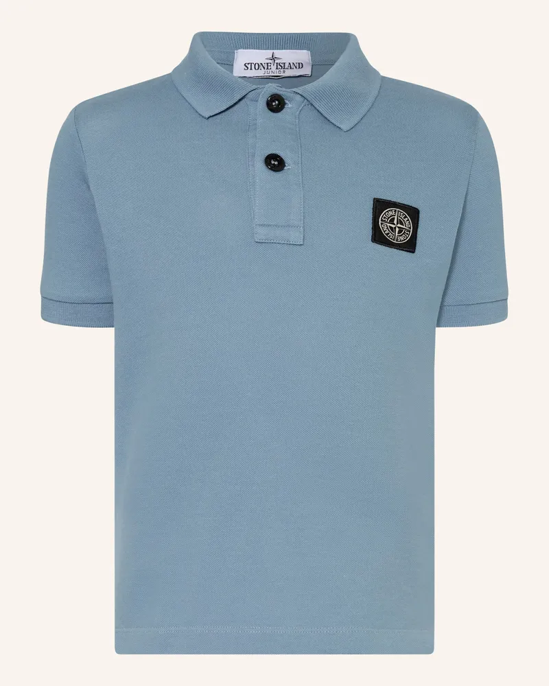 Stone Island Piqué-Poloshirt blau Hellblau