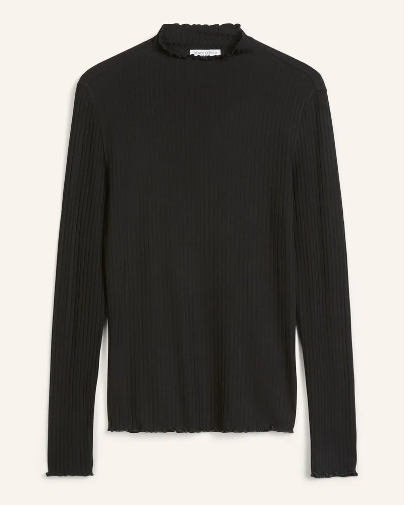Marc O'Polo Ripp-Longsleeve schwarz Schwarz