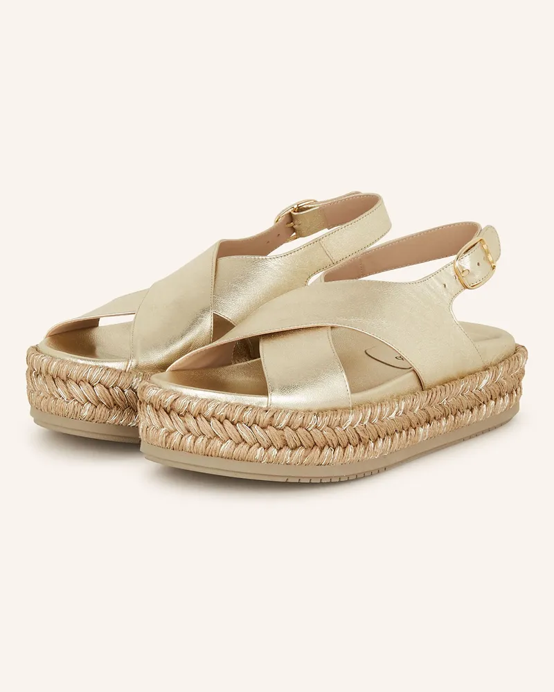 Paloma Barceló Plateau-Sandalen Francia Mit Glitzergarn gold Gold