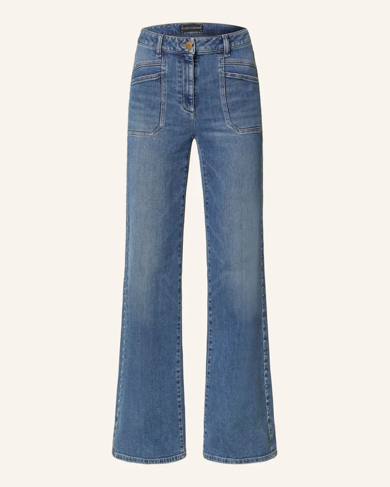 Luisa Cerano Flared Jeans mit Nieten 254
