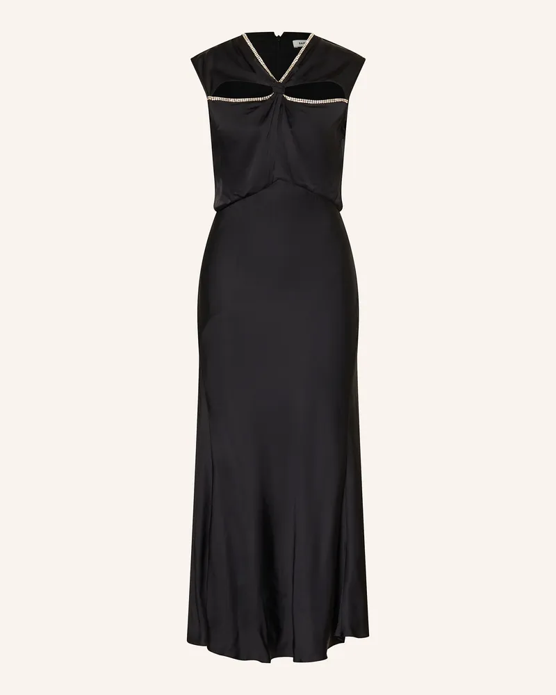 Sandro Abendkleid mit Schmucksteinen Schwarz