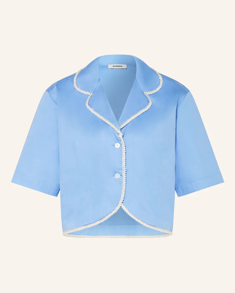 Sandro Bluse Mit Schmucksteinen Und Schmuckperlen blau Hellblau