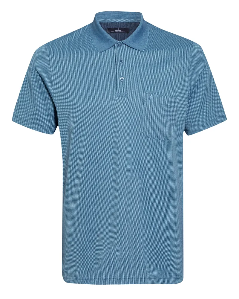 Ragman Piqué-Poloshirt Blau