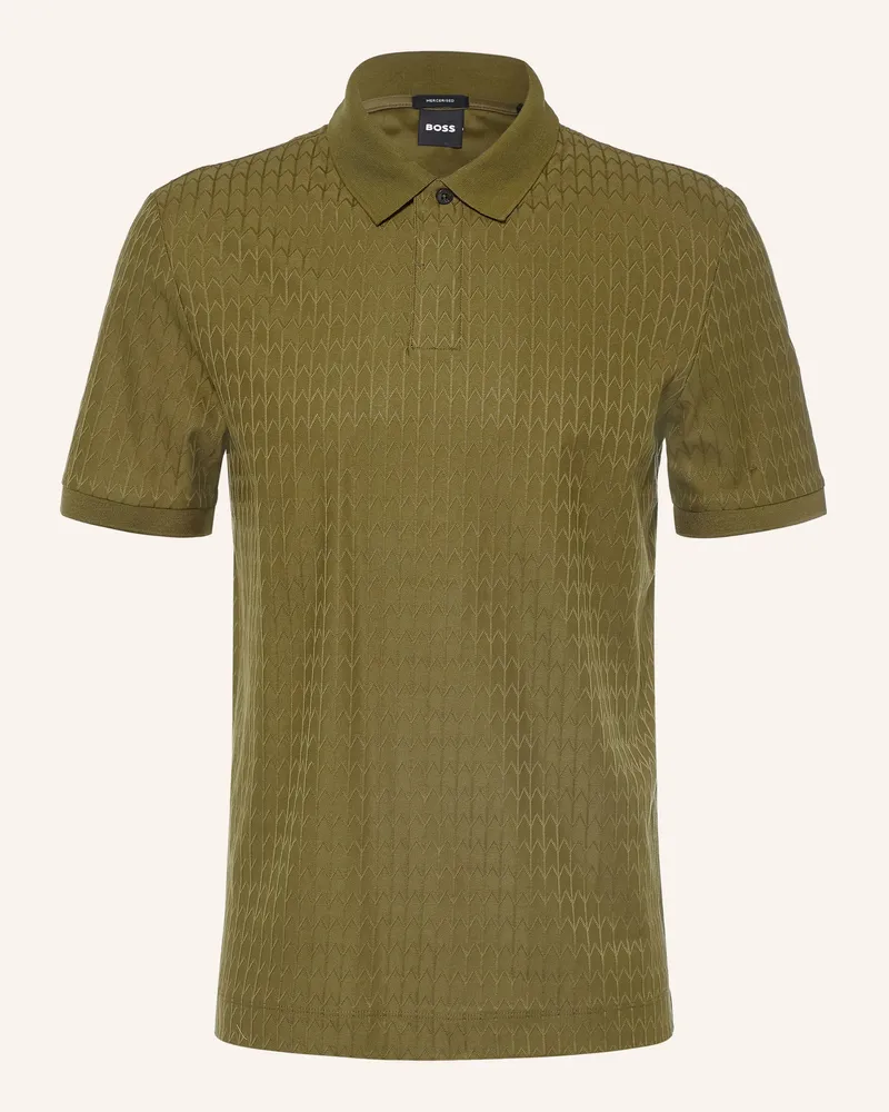 HUGO BOSS Jersey-Poloshirt Parley gruen Oliv