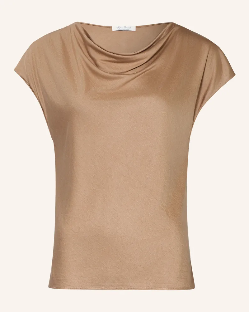 Stefan Brandt Seidenshirt braun Camel