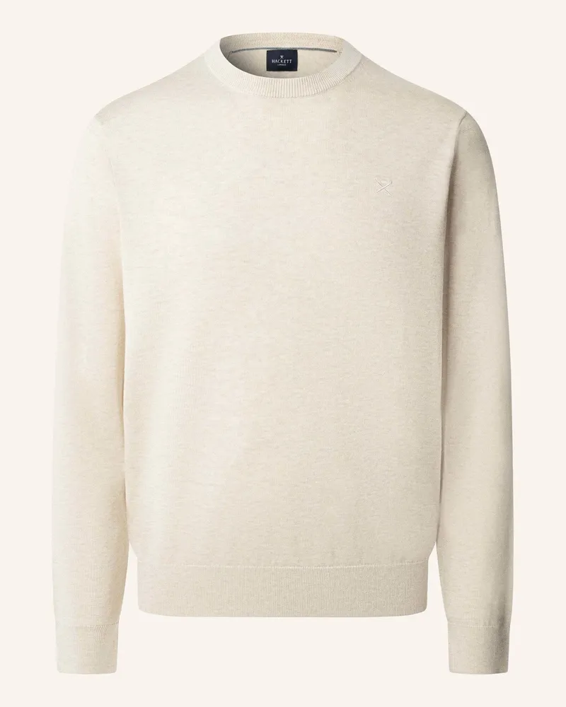 Hackett Pullover Cotton Silk Crew weiss Weiss
