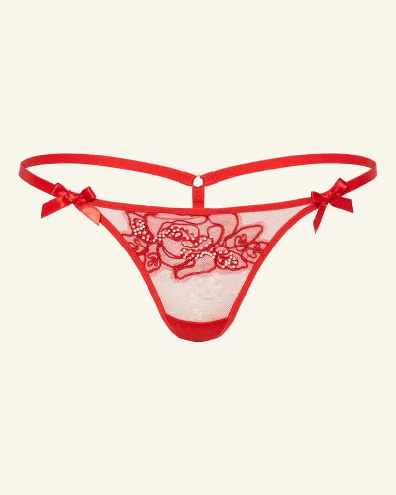 Agent Provocateur String LINDIE TRIXIE mit Schmuckperlen Rot