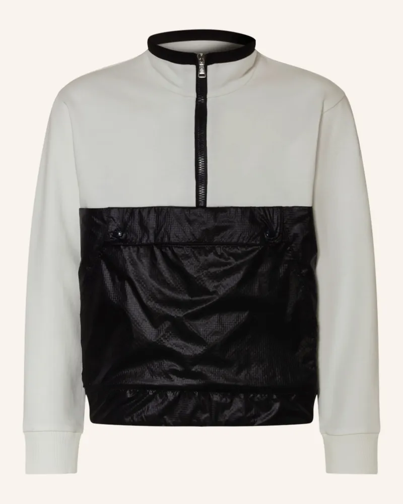 Moncler Sweat-Troyer im Materialmix Weiss