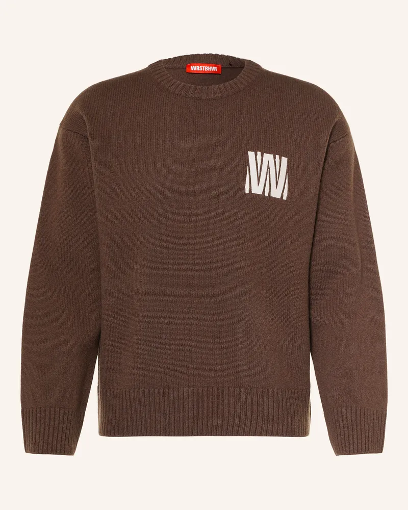 WRSTBHVR Pullover Nerian Aus Merinowolle braun Dunkelbraun