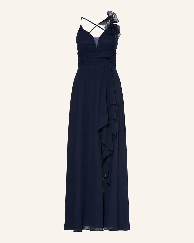 Vera Mont Abendkleid mit Volants Dunkelblau